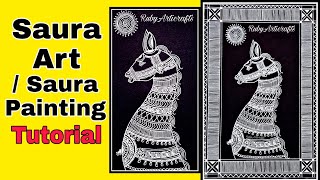 SAURA ART | How to draw HORSE in Saora Art | saura painting | saura art tutorial