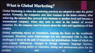 International Marketing: Domestic and Global Marketing Differences by: Dennis Carrido