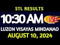 Stl Result Today 10:30 am draw August 10, 2024 Saturday Luzon Visayas and Mindanao Area LIVE