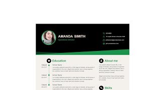 Free Professional Resume Template - Elegant Green