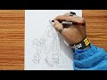 maa saraswati drawing full figure sharda drawing saraswati mata sketch step by step