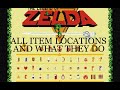 The Legend Of Zelda (NES) All Item Locations And What They Do.