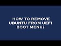 How to remove ubuntu from uefi boot menu?