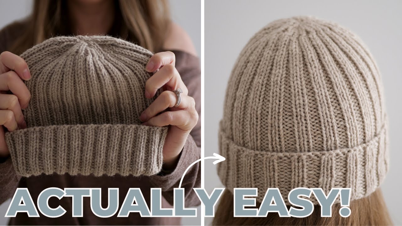Easy Rib Knit Hat Tutorial For New Knitters Youtube