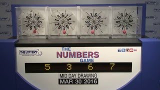Midday Numbers Game Drawing: Wednesday, March 30, 2016