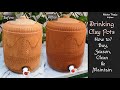 How to Buy, Season, Clean & Maintain Clay Pots for Drinking Water? Natural Cool Water ~ Matka Pani