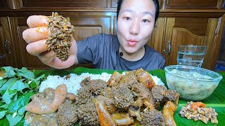 Beef Innards Curry || Special Beef Intestine Curry || Potato Eromba || Raw Fish