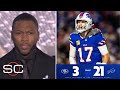 ESPN reacts to Buffalo Bills dominate San Francisco 49ers 21-3 at halftime; Josh Allen 97 Yds, TD