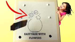 Daily challenge  #  26 / Easy Vaze With Abstract Roses /For beginners / Daily Art Therapy /Acrylic