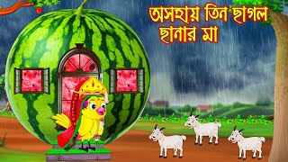 অসহায় তিন ছাগল ছানার মা | Osohay Tin Chagol Chanar Ma | Bangla cartoon  | Thakurmar Jhuli | Pakhir