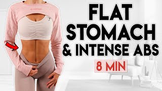 FLAT STOMACH & Intense Abs (get results) | 8 minute Workout