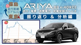 【ARIYAで東京・神奈川撮影旅行】標高と速度で分析する平均電費とバッテリー消費量＆急速充電【往復671Km電気自動車の旅｜振り返り】