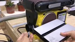 مراجعة جهاز الصنفره دسك و حزام من هاوي عدد Hawi Tools disc and belt sander HT4366DB unbixing