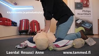 Laerdal Resusci Anne - käyttöönotto ja paineluelvytys Simpadilla