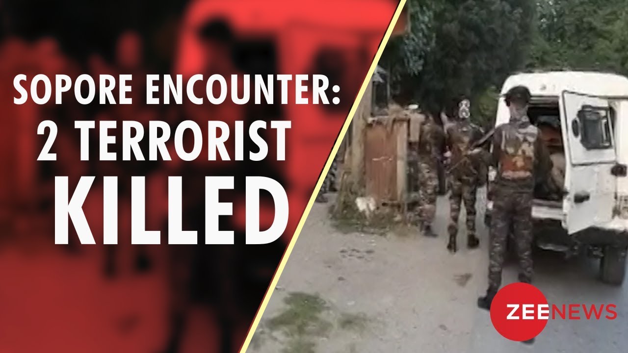 Jammu & Kashmir: 2 Terrorists Shot Dead In Sopore Encounter - YouTube