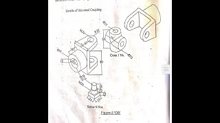 Machine Drawing: Universal coupling front Sectional view