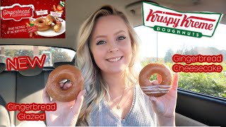 Krispy Kreme Gingerbread Glazed \u0026 Gingerbread Cheesecake Filled Donuts || First Impression