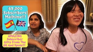 SixBlindKids - 65,000 Subscribers!  It's Mailtime!  Amazing Subscriber Gifts From England And Spain!