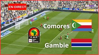 Comores vs Gambie en direct Éliminatoires Coupe d'Afrique Simulation de football  Gameplay PC