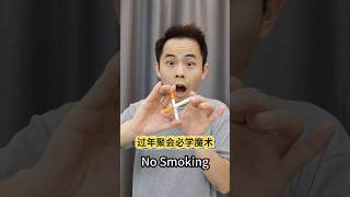 过年聚会必学魔术！烟杆子穿越术#技惊四座 #魔术教学 #nosmoking