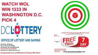 Washington D.C. lottery! Pick 4 triple 1333 won with WOL!