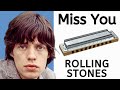 Miss You, Rolling Stones harmonica lesson on D harmonica