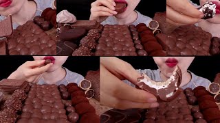 ASMR CHOCOLATE MARSHMALLOW + DARK CHOCOLATE CANDY ICE CREAM BAR (EATING SOUNDS) NO TALKING |