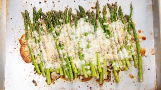 Cheesy Roasted Asparagus w/ Balsamic - Cheesy-Tangy-Delicious!