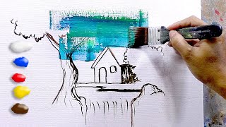 How to Paint Summer Landscape in Acrylics / Time-lapse / JMLisondra