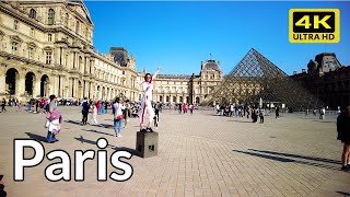 Paris Walking around Louvre Museum | Spring 2022 | Paris 4k - Paris, France 🇫🇷