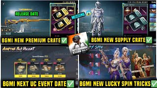 BGMI NEXT PREMIUM CRATE SUPPLY CRATE MISSING/BGMI NEXT UC UP EVENT DATE ADAPTIVE PACK NEW LUCKY SPIN