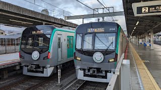 【近鉄】ローレル賞HM編成が並ぶ！ 京都市営20系KS34編成 新田辺行き各駅停車　竹田2番発車