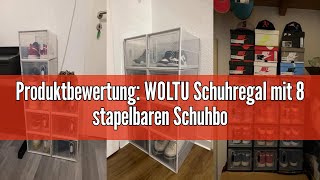 Produktbewertung: WOLTU Schuhregal mit 8 stapelbaren Schuhboxen Schuhschrank Regalsystem mit Magnetv