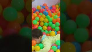 Cute baby having fun with slider and balls 🥰
