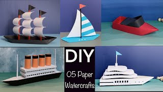DIY PAPER WATERCRAFTS: PIRATE SHIP,  SAILBOAT, SPEEDBOAT, TITANIC SHIP & MEGA YACHT I DIY GIFT IDEAS