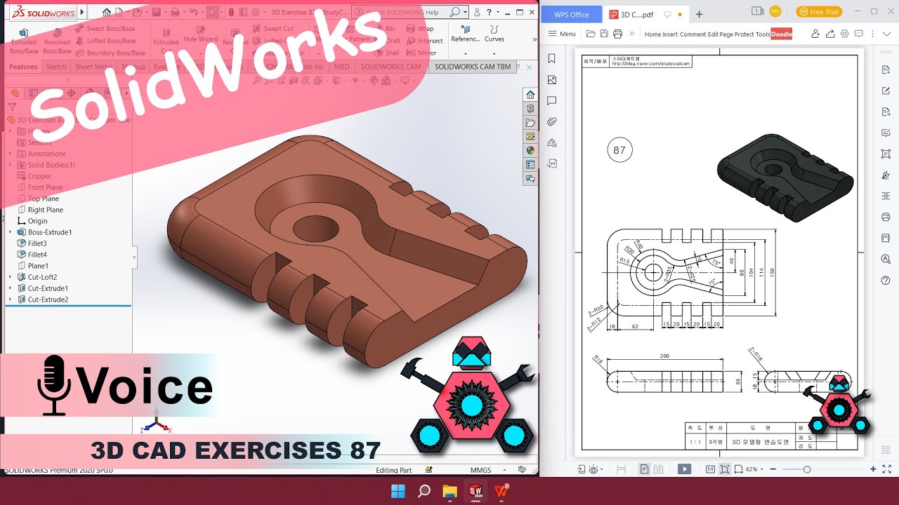 Solidworks 3d Cad Exercises 43 Studycadcam Solution Tutorial Eroppa Solidworks 3d Cad Exercises 43 Studycadcam Solution Tutorial Eroppa