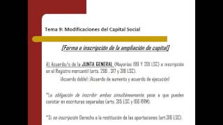 Lec011 Tema 9: Modificaciones del capital social (umh1425sp 2015-16)