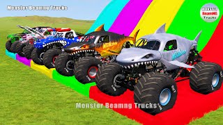 Triple Flatbed Trailer Monster Trucks Transport with Slide Color - BeamNG.drive 229