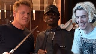 xQc Reacts to Gordon Ramsay Teaches Lil Nas X How To Make A Panini with Chat!