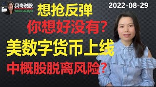 想抢反弹？ 你想好了没有？ 美央行数字货币上线， 中概股脱离了危险？ | 贝奇说股20220829