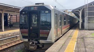 羽越本線(普通)車窓 村上→府屋/ GV-E400系 村上1348発(酒田行)