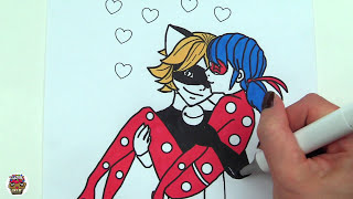 Miraculous Ladybug and Cat Noir Coloring Book Pages