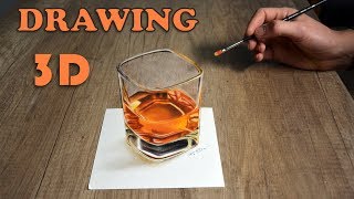 Glass of Whiskey - Speed Painting in 3D