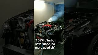 Sound Up! Subaru WRX blows turbo seal on dyno at 1065hp PREracing Blackwidow. Time for a nexgen 7685