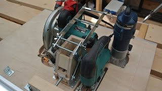 Making a 3Way Table Saw for Circular Saw Trimmer and Jigsaw　昇降装置付き3WAYテーブルソーの自作