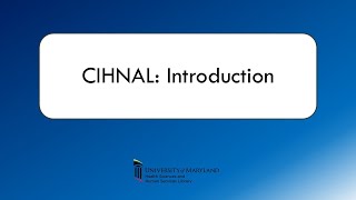 Introduction to CINAHL