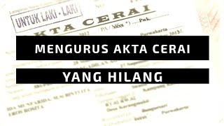 jika akta cerai hilang