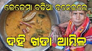 Dahi Khada Ambila | ଦହି ଖଡା ଆମ୍ବିଳ | Odia authentic dish | Village cooking | JejeMaa Handisala