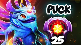 FIRST LEVEL 25 PUCK IMMORTAL TOP Rank - Dota 2 EPIC Gameplay Compilation