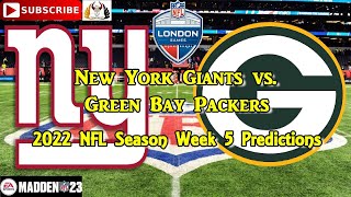 New York Giants vs. Green Bay Packers | 2022 NFL Season Week 5 | Predictions Madden NFL 23
